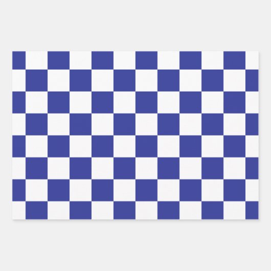 Blau und Weiß Geschenkpapier Set (Vorderseite)