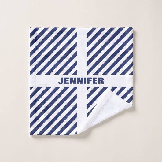 blau und weiß gestreift badhandtuch set (Waschlappen)