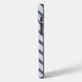 Blau und Weiß gestreift Case-Mate iPhone Hülle (Rückseite / Links)
