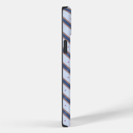Blau und Weiß gestreift Case-Mate iPhone Hülle (Rückseite / Rechts)