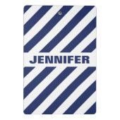 blau und weiß gestreift mini klemmbrett (Rückseite)