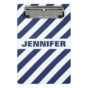 blau und weiß gestreift mini klemmbrett
