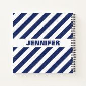 blau und weiß gestreift notizblock (Rückseite)