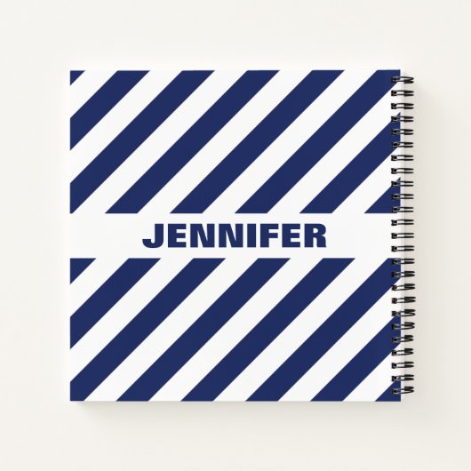 blau und weiß gestreift notizblock (Rückseite)