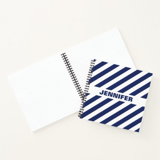 blau und weiß gestreift notizblock (Innenseite)