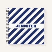 blau und weiß gestreift notizblock (Vorderseite)