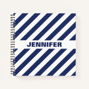 blau und weiß gestreift notizblock