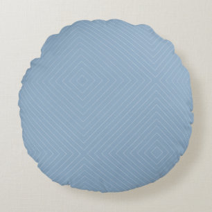 Blau und Weiß gestrichen Rundes Kissen