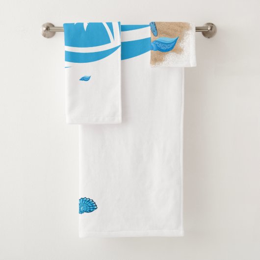 Blau und weiß gestyltes Badetuch Set (Insitu)