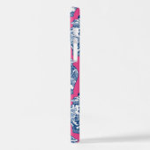 Blau und Weiß Ginger Jars auf hellrosa iPhone Hülle (Linke Seite)