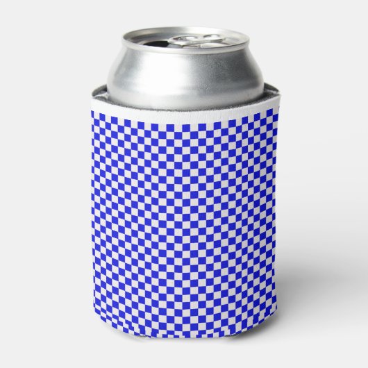 Blau und Weiß Gingham Checkered Dosenkühler (Kanne Vorderseite)