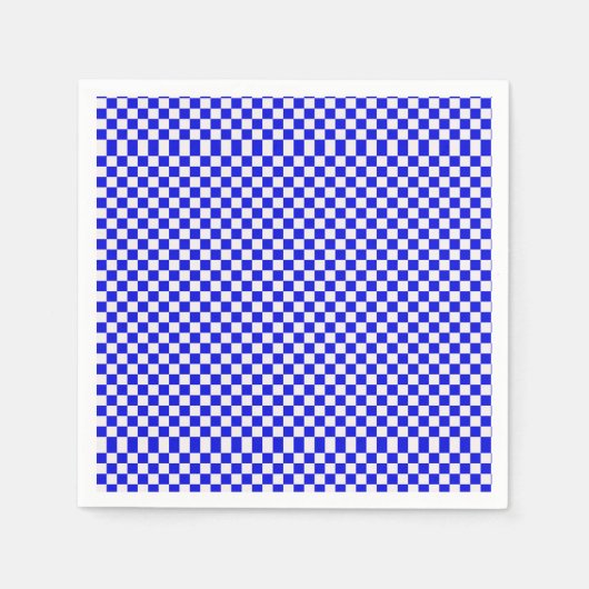 Blau und Weiß Gingham Checkered Serviette (Vorderseite)