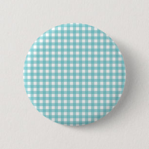 Blau und Weiß Gingham Design Button