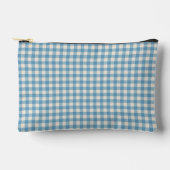 Blau und Weiß Gingham Design Zubehörtasche (Vorderseite)