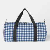 Blau und Weiß Gingham Duffle Bag (Rückseite)