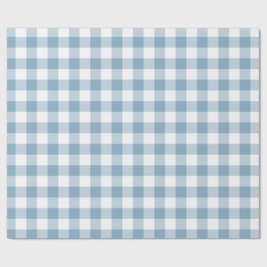 Blau und Weiß Gingham Geschenkpapier (Flach)