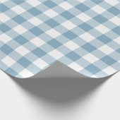 Blau und Weiß Gingham Geschenkpapier (Ecke)