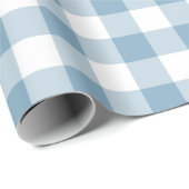 Blau und Weiß Gingham Geschenkpapier (Rolleneckpunkt)