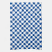 Blau und Weiß Gingham - Hintergrundfarbe auswählen Geschirrtuch (Vertikal)