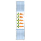 Blau und Weiß Gingham mit Carrots Table Runner Kurzer Tischläufer (Vorderseite)