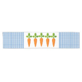 Blau und Weiß Gingham mit Carrots Table Runner Kurzer Tischläufer (Horizontal)