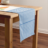 Blau und Weiß Gingham mit Carrots Table Runner Kurzer Tischläufer (Beispiel)