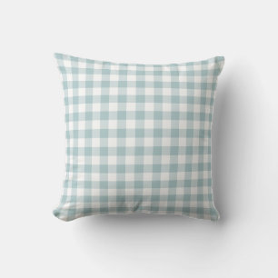 Blau und Weiß Gingham Muster Kissen