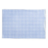 Blau und Weiß Gingham Muster Kissenbezug (Rückseite-Links)