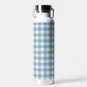 Blau und Weiß Gingham Muster Trinkflasche (Vorne)