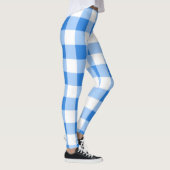 Blau und Weiß Gingham Prüfmuster Leggings (Rechts)