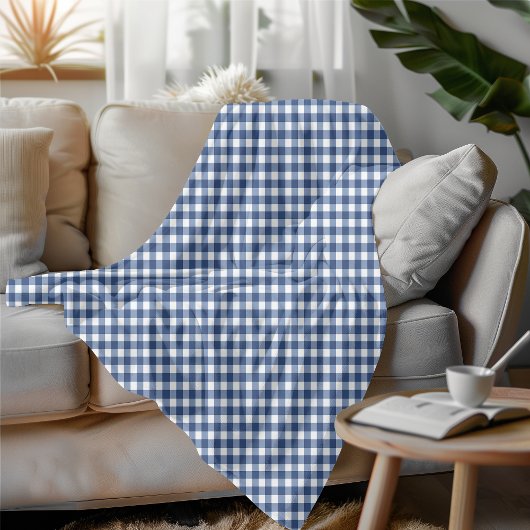 Blau und Weiß Gingham Schachtelter Gemütlicher Sti Fleecedecke