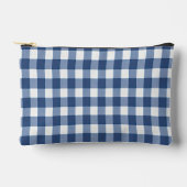 Blau und Weiß Gingham Zubehörtasche (Vorderseite)