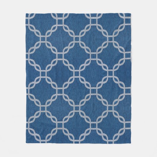 Blau und weiß Gitter Fleece Blanket (Vorderseite)