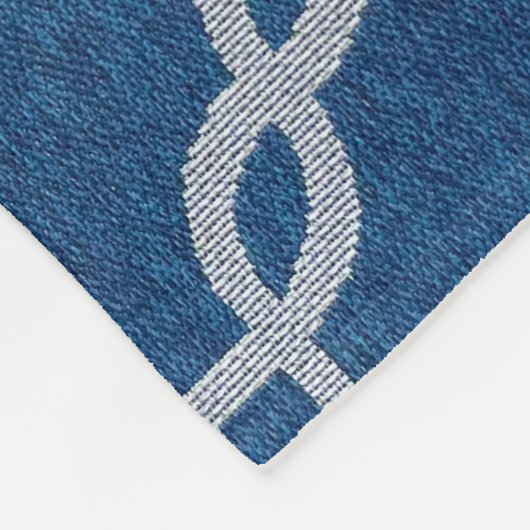 Blau und weiß Gitter Fleece Blanket (Ecke)