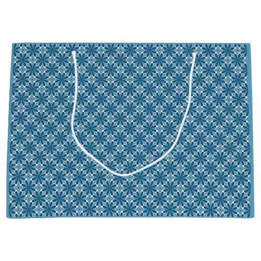 Blau und Weiß Große Geschenktüte (Vorderseite)