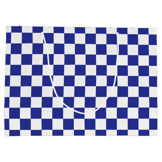 Blau und Weiß Große Geschenktüte (Rückseite)