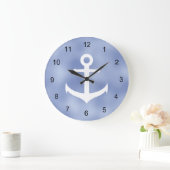 Blau und Weiß Große Wanduhr (Zuhause)