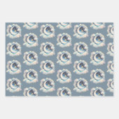 Blau und Weiß Halbmond Celestial Boho Moderne Geschenkpapier Set (Vorderseite 2)