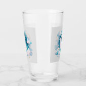 Blau und Weiß Halbmond Celestial Boho Moderne Glas (Links)