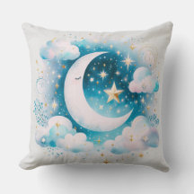Blau und Weiß Halbmond Celestial Boho Moderne