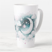 Blau und Weiß Halbmond Celestial Boho Moderne Milchtasse (Rechte Ecke)