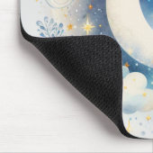 Blau und Weiß Halbmond Celestial Boho Moderne Mousepad (Ecke)