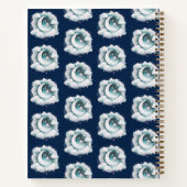 Blau und Weiß Halbmond Celestial Boho Moderne Notizblock (Rückseite)