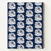Blau und Weiß Halbmond Celestial Boho Moderne Notizblock (Rückseite)