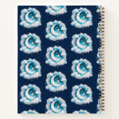 Blau und Weiß Halbmond Celestial Boho Moderne Notizblock (Rückseite)
