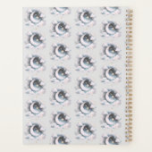 Blau und Weiß Halbmond Celestial Boho Moderne Planer (Rückseite)