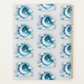 Blau und Weiß Halbmond Celestial Boho Moderne Planer (Rückseite)