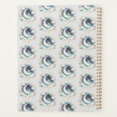 Blau und Weiß Halbmond Celestial Boho Moderne Planer (Rückseite)