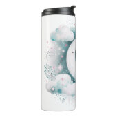 Blau und Weiß Halbmond Celestial Boho Moderne Thermosbecher (Nach links gedreht)