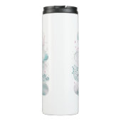 Blau und Weiß Halbmond Celestial Boho Moderne Thermosbecher (Rückseite)